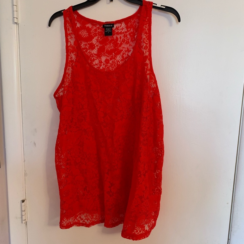 Red Lace Torrid Tank